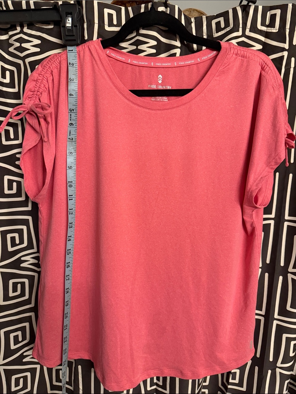 Free Country Coral Short Sleeve Tie-Accent Tee